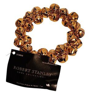 NEW Robert Stanley Christmas Jingle Bells Napkin Ring Holder Gold  Shiny